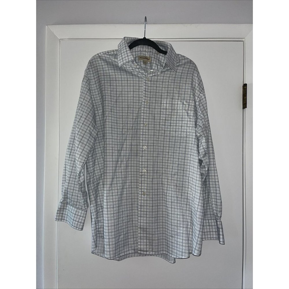 Men’s Tommy Bahama Long Sleeve Button Up Dress Shirt 16-1/2 32-33 White Pattern